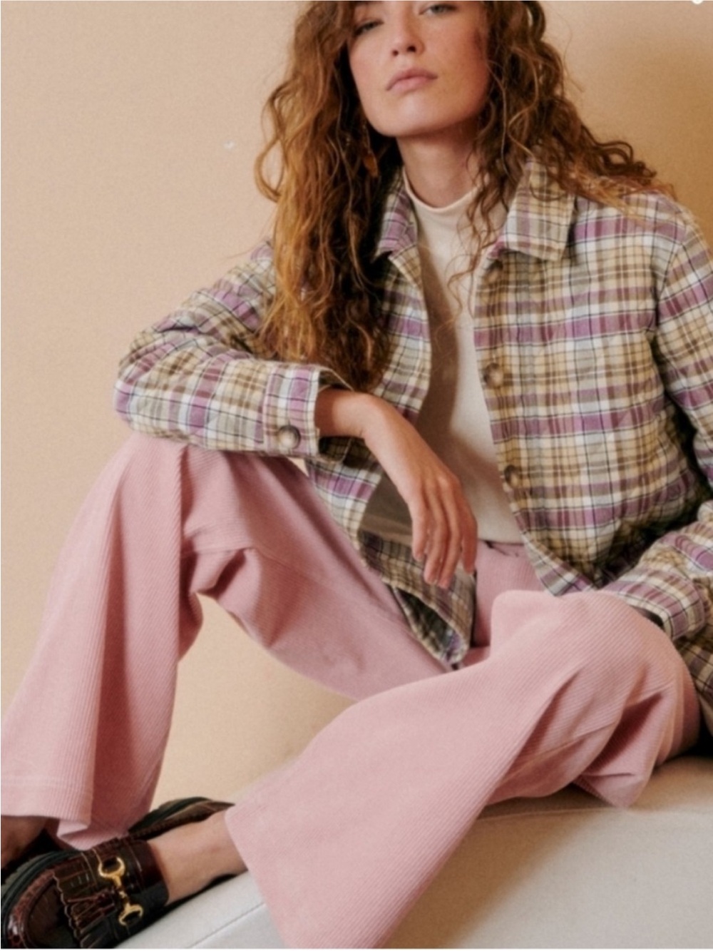 Sezane Will Jacket - Violet Check - Picture 2 of 9